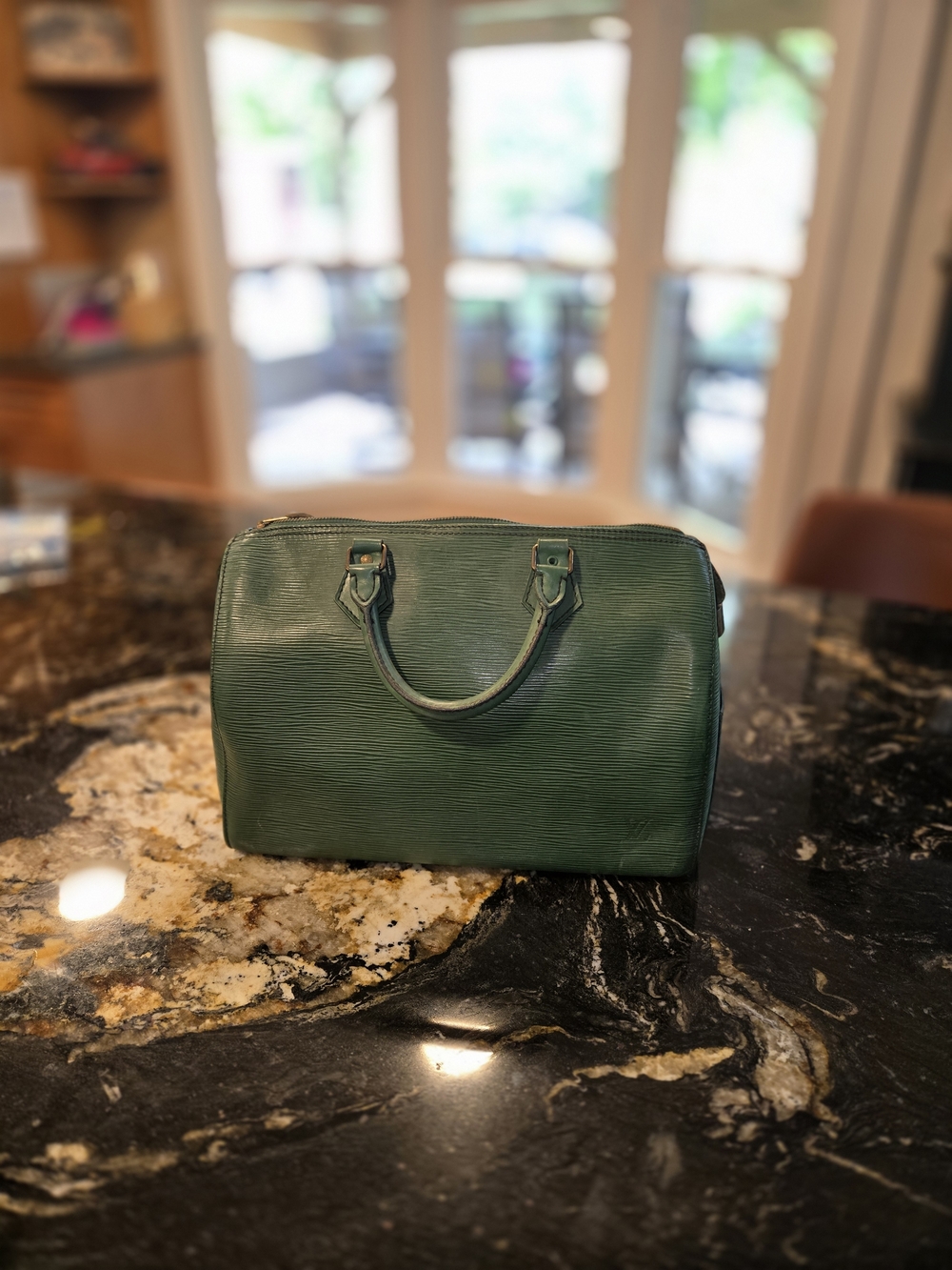 Louis Vuitton Green Epi Leather Speedy Satchel